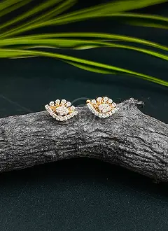 Floral Diamond Stud Earrings